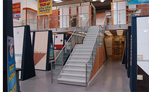 This is a retail mezzanine we fitted at Tile It All in Hull. 